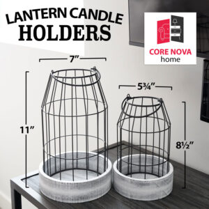 Set of 2 Lantern Candle Holders